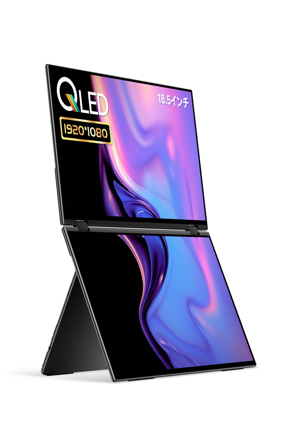 

EHOMEWEI Mobile Monitor inch QLED 1920x1080 Dual Display Folding Mirroring Expandable Thin 18.5 6.5mm XQG-185NF чорний