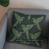 2D Green Birds Floral Pattern Decorative Pillow Pattern Cushion Cover Suitable For Sofa Bedroom Car Pillow Cover