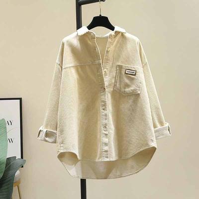 Long-sleeved Shirt Women Winter Thickened Loose Casual Medium-length Solid Color Button Cardigan Shirt