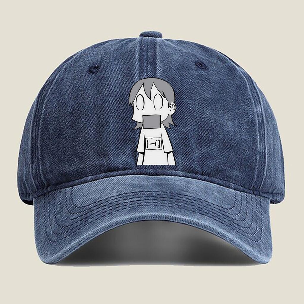 Cartoon Girl with Mask Fashion Washed Baseball Cap Hat Outdoor Activities