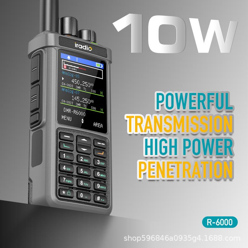 iRadio R-6000 Full Band FM Handheld Walkie Talkie with APRS Positioning, AM Shortwave, and 10W Power.