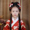 Plush Children Red Bow Hairpin Tassel Hanfu Hair Sticks Lovely Ancient Style Hairpin  Children