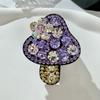 New Mini Mushroom-shaped Resin Alloy Plastic Hair Accessory with Rhinestones Bangs Clip BB Clip for Women Party Use