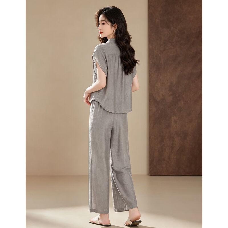 D.F.DEAR Women's Sleeveless Shirt & Wide-Leg Pants Set