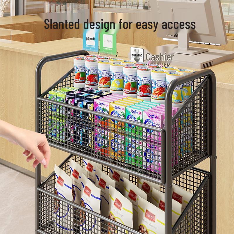 Multi-Layer Display Rack for Snacks, Baby Items, and Stationery in Convenience Stores and Pharmacies