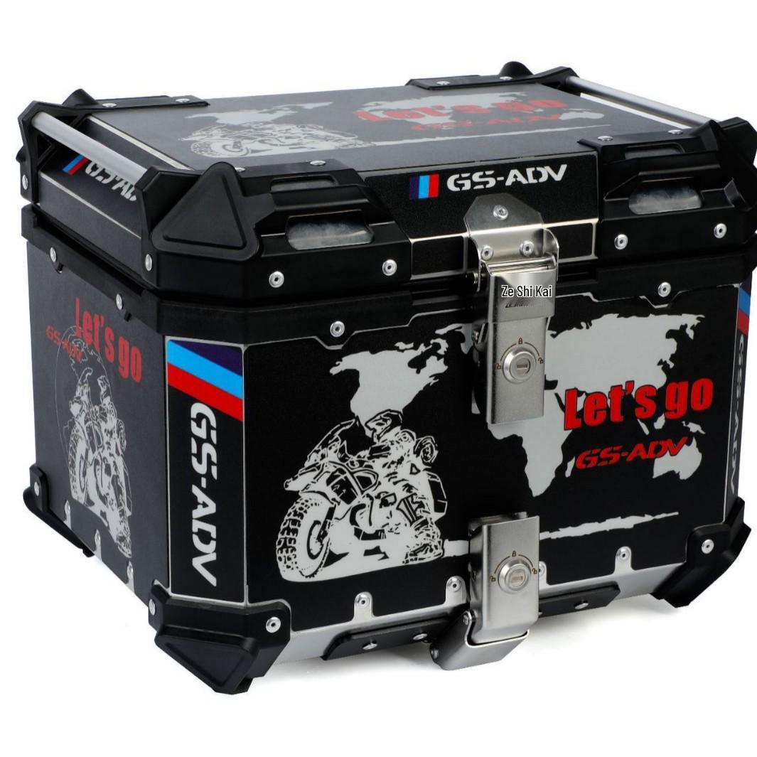 

45 л Легкий алюминиевый мотоциклетный кофр для шлема и задний багажник Decal Black