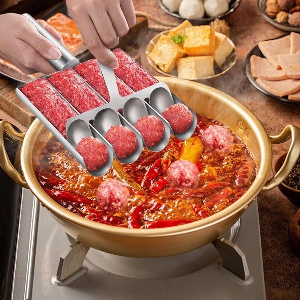 Ruční nerezový tvořič masových kuliček Snadno uvolnitelný nástroj na masové kuličky Domácí kuchyně