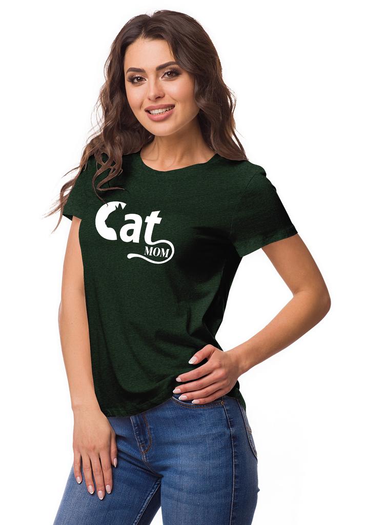 Inkmeso Crew Neck Cat Mom Graphic Tshirt Short Sleeve Women Cotton Tee