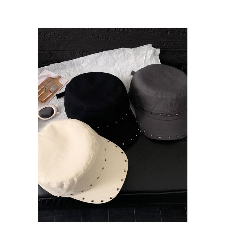 Women S Vintage Rivet Flat Top Equestrian Hat Summer Sun Protection Casual Hat