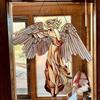 Acrylic Angel Statue Ornament Stained Glass Art Window Hanging Angel Pendant Home Decoration For Courtyard Garden