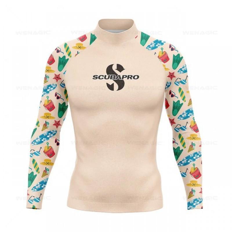 SCUBA Surfing Suit UPF50 Sunscreen Beach Swimsuit Diving Jellyfish Long-sleeved Split Top