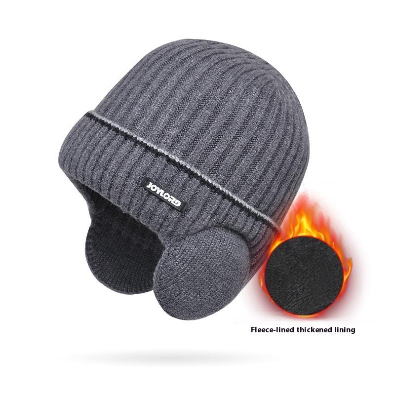 Outdoor Winter Knitted Hat Men Women Plush Warm Ear Cap Earmuff Stylish Soft Casual Ski Hats Cycling Ear Protection Beanies