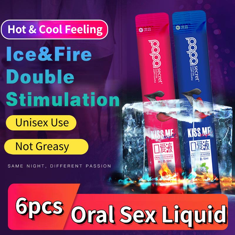 6pcs Oral Sex Water Liquid Edible Lubricant Strawberry Peach Flavor Ice Fire Lubricants Sex Toys for Women Men Couples Sex Shop