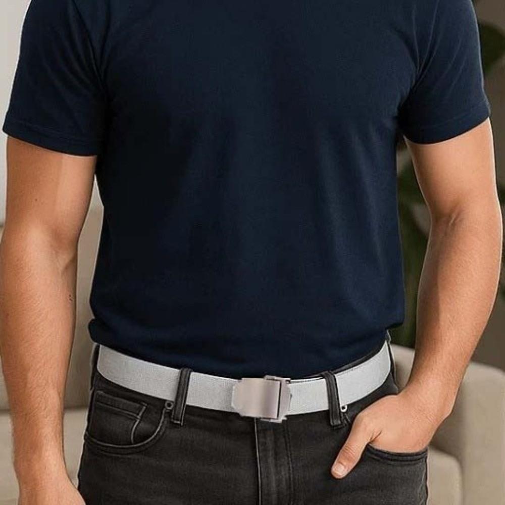 Zinc Zinc Alloy Canvas Waistband Solid Color Sturdy Cloth Belt Fashion Men Weaving Belt  Gifts