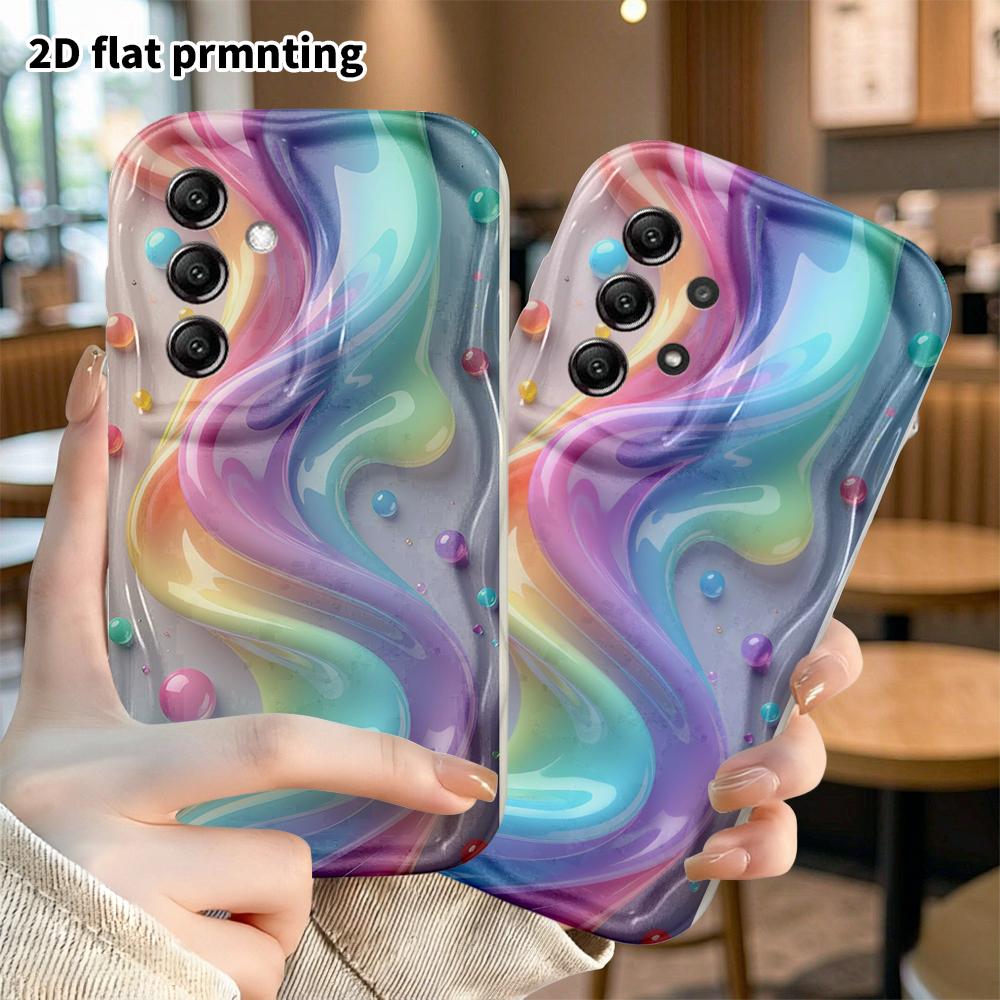Phone Case: 2D Flat Samsung Galaxy A34 A35 M05 M06 S20 S22 S21 FE Plus 5G Protective Case, Gradient Fluid, Christmas and Halloween Gift
