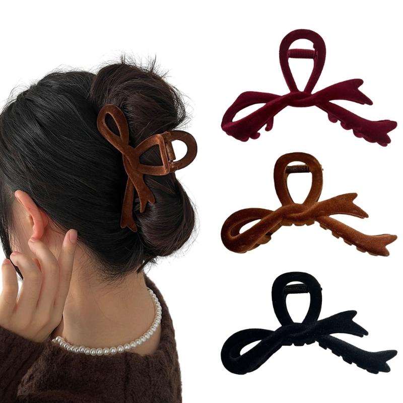 Soft Ribbon Bowknot Hair Clip for Women and Girls Fashionable and Versatile  Headwear Crab Hair Clips Hair Accessory