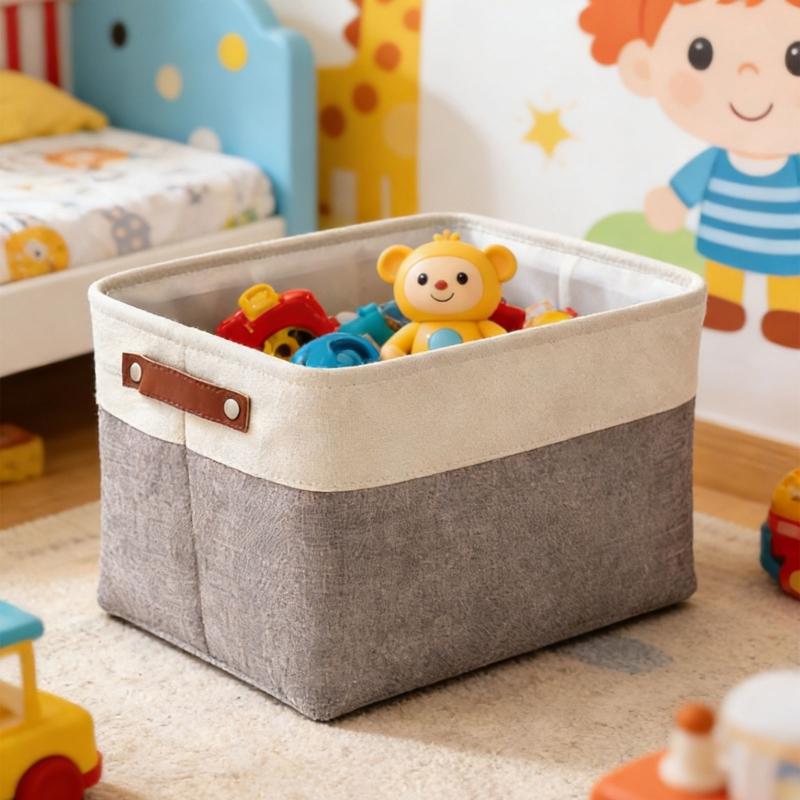 Scandinavian Style Storage Baskets Cotton Linen Fabric Practical for Home Decors and Efficient Organization In Various Rooms