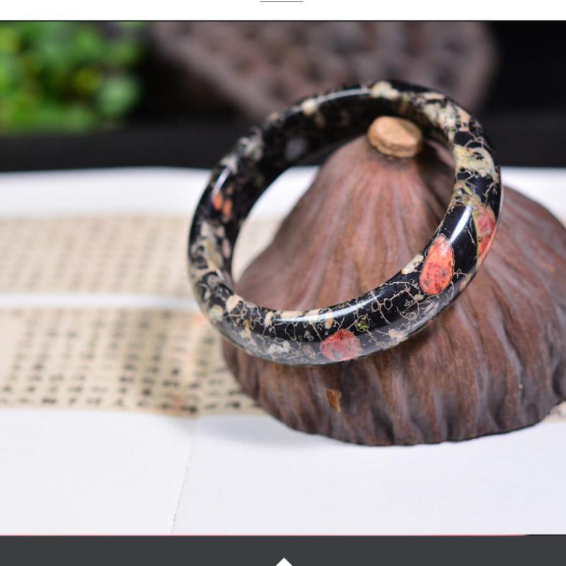 Natural Plum Blossom Jade Bracelet Fashionable Charm Emerald Bangle Jade Bracelet Women's Gift