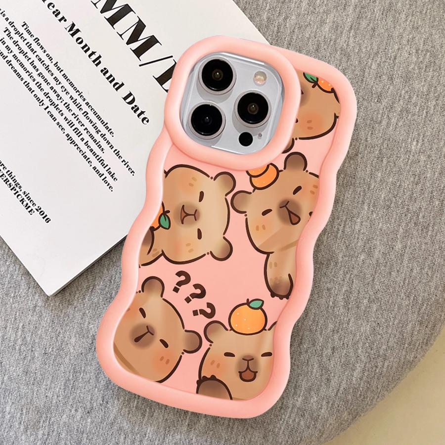 Case for iPhone 11 12 15 Plus 17 Air 14 16 Pro Max 13 XR 8 Soft Phone Cover Capybara Cute