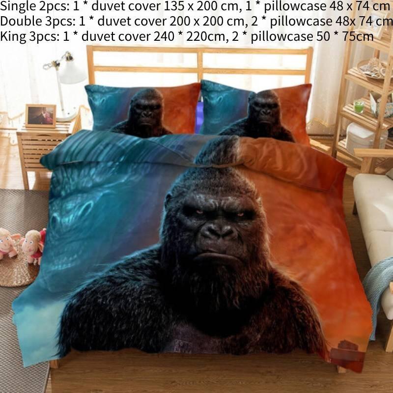 

Vs Kong King Печать Односпальный Двуспальный Кинг Пододеяльник Мебель Дом Single