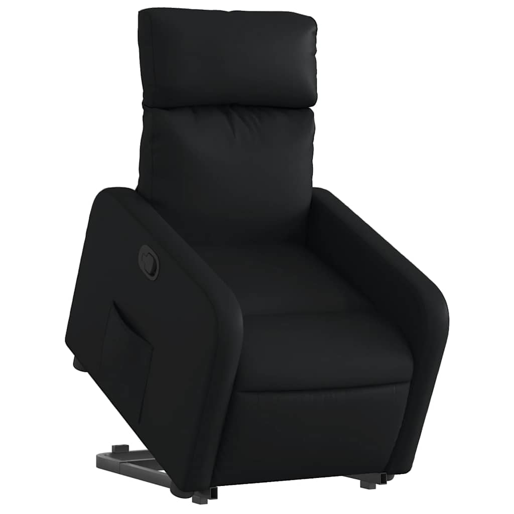 Recliner with Rising Aid Black Artificial Leather