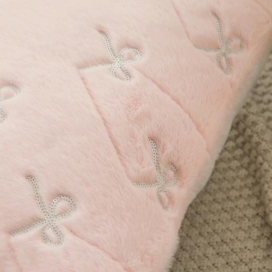 Throw Pillowcase Bowknot Pattern Hidden Zipper Wrinkle Resistant Pillow Cover Bedroom Living Room Sofa