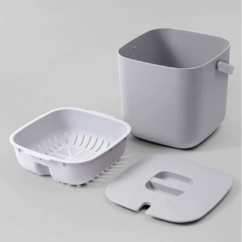 Home Simple Tea Set Accessories Tea Residue Bucket Filter Tea Leaf Waste Water Bucket Small Plastic with Lid Drainage