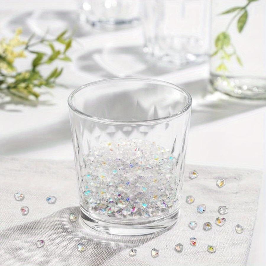 1 set 6 * 9 mm Iridescent Vase Filler, Acrylic Ice Cubes Acrylic Gem Plastic Diamonds Acrylic Table Centerpiece