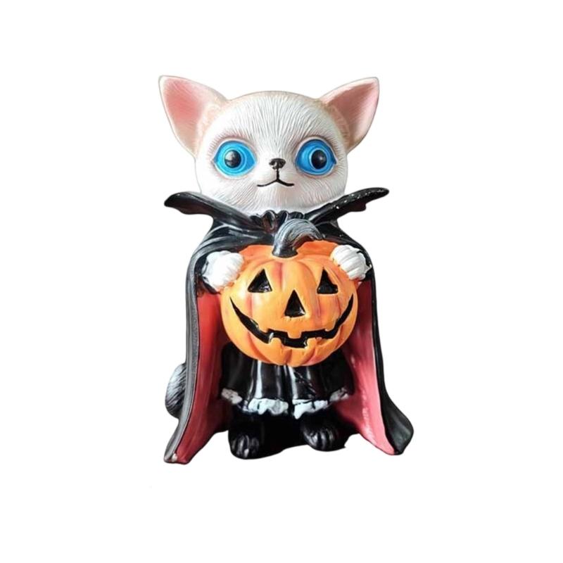 

Holiday Pumpkin Cow Statue Weatherproof Resin Decors For Yard Shelf Entryway Display