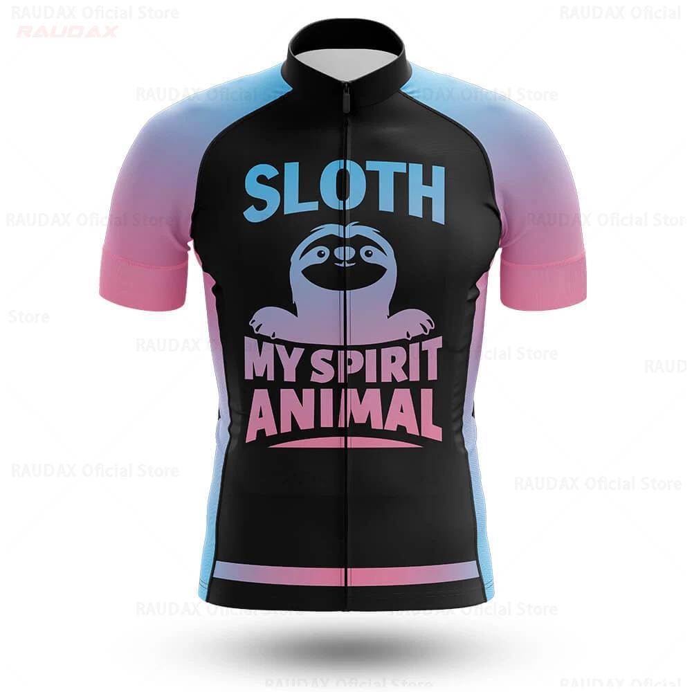 2026 Sloth Sports Team Cycling Clothing Summer Short Sleeve Cycling Jerseys Outdoor Mountain Bike Riding Cycling Sportswear Set XS（old）