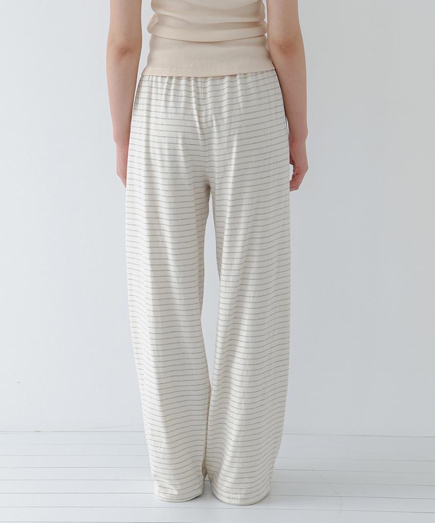 LAMINEZ Lumi Stripe Easy Pants - Ivory