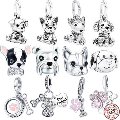 Pet Dog Series,925 Sterling Silver,FRENCH BULLDOG,Chihuahua,Maltese Dog,Fit Original Pandora Bracelet,DIY Jewelry Charm Bead