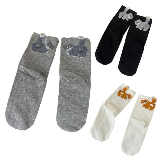 Cute Cat Socks Cartoon Cat Socks with Balls Stretchy Funny Animal Crew Socks Xmas Birthday Gift for Women Men Cat Lovers