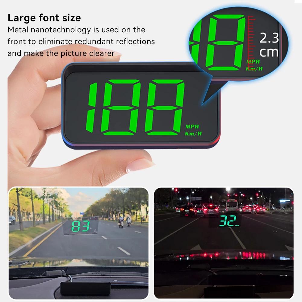 KMH MPH Car GPS Speedometer Head Display Digital HUD Speed Meter Dispaly Plug and Play for Vehicle Truck Motorcycle E-bikes