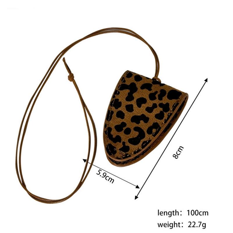 Neck Hanging Sunglasses Clip PU Leather Leopard Print Glasses Chain Storage Necklace Unisex Hanging Rope Portable Sweater Chain