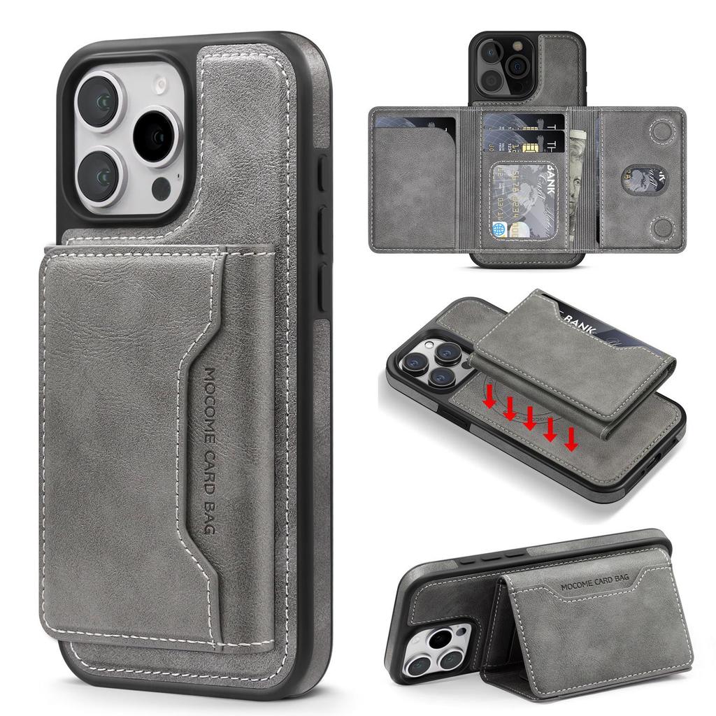 iPhone 16 Pro Max Flip Leather Case with 15 Card Slots