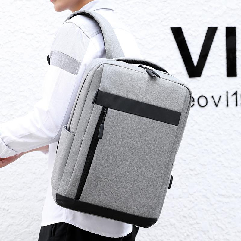 Business Laptop Backpack Large Capacity Usb Waterproof Film Backbag Casual Bag Men