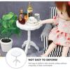Mini Dollhouse Yan Sehpa Yuvarlak Yan Sehpa Model Ölçek 1/12 Ahşap Mini Ev Mobilyası Çocuk Odası Sahne Dekorasyonu İçin Rol Yapma Oyuncağı