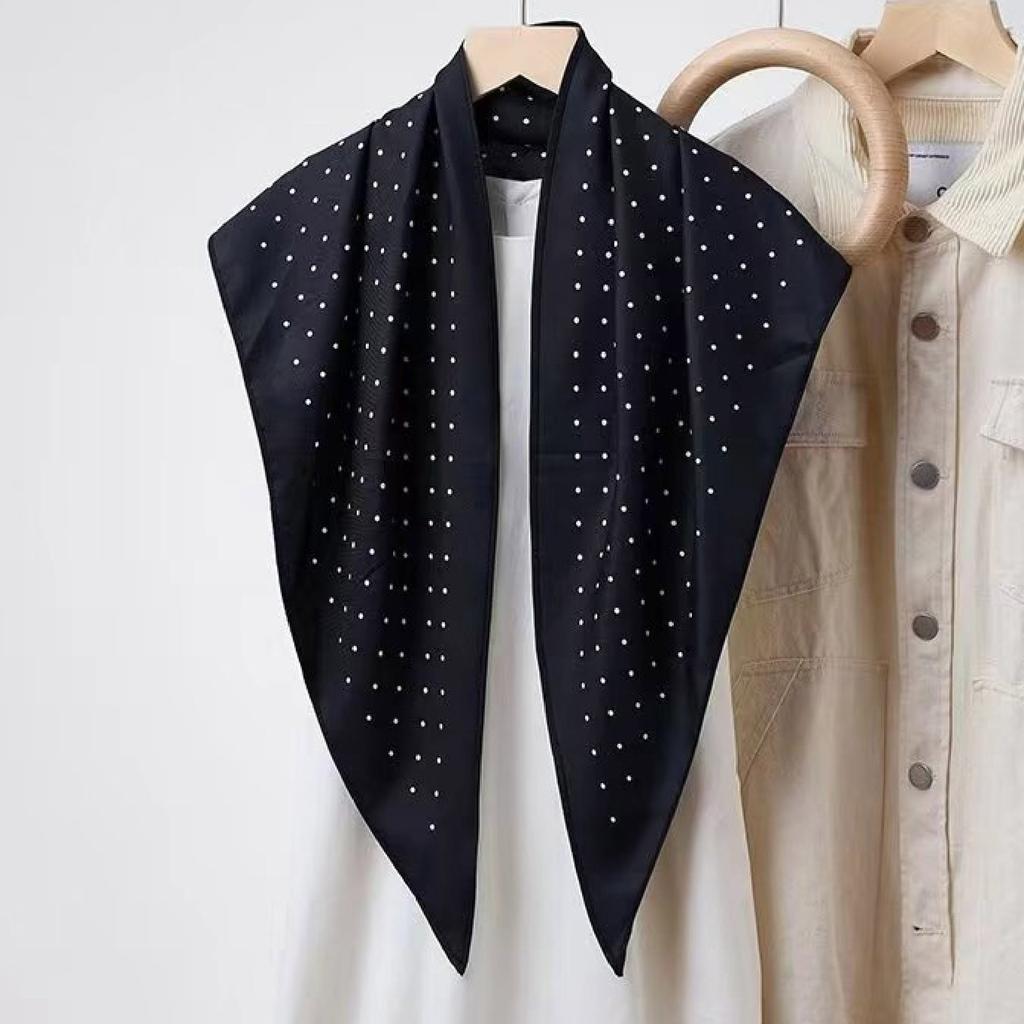 Waist Accessories Triangle Silk Scarf Waist Seal Women'S Decoration With Dress Waist Belt Accessories Scarf Vintage Polka Dots