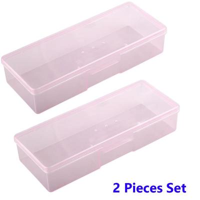 2 Stück Nail Art Aufbewahrungsbox, Rechteckige Nageldisplay-Aufbewahrungsbox für Nagelstudio Maniküre Werkzeug Organizer Box
