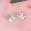 24Pcs Almond Pure Handmade Press On Nails Full Cover Butterfly French Pearl Diamond False Nails Wearable Manicure Nail Tips Art