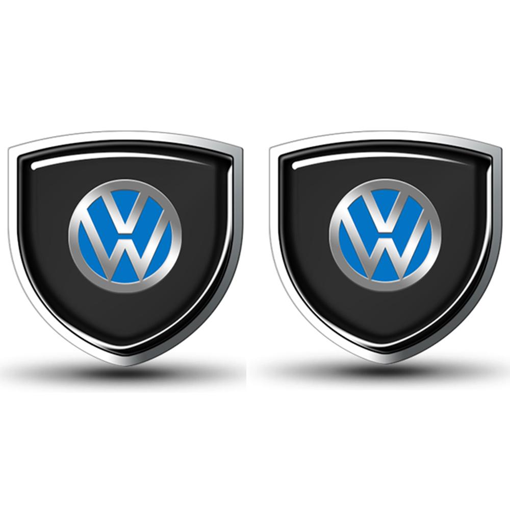 T301/2pcs 3D Metal Car Window Trunk Emblem Decor Sticker Valve Cap For Volkswagen Jetta Golf Beetle GTD GTI MK4 R Auto Accessories