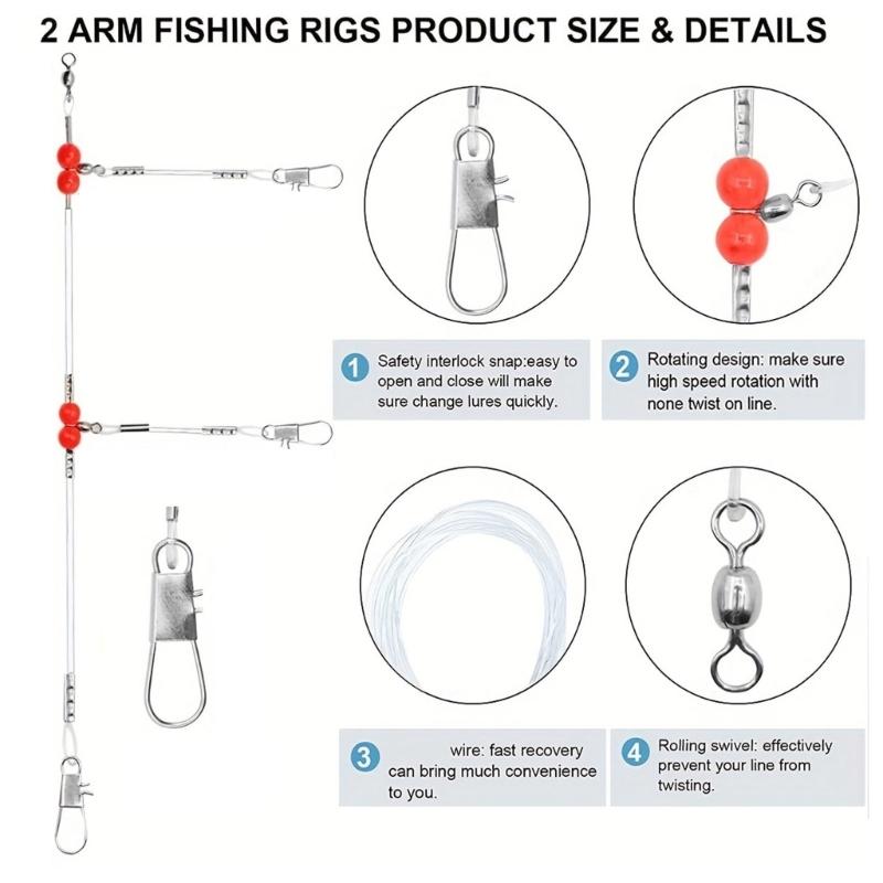 Saltwater Fishing Tackle Nylon Wire Leader for Lures Hooks Fishing Leaders Fishing Wire Leader Line Rig with Swivels