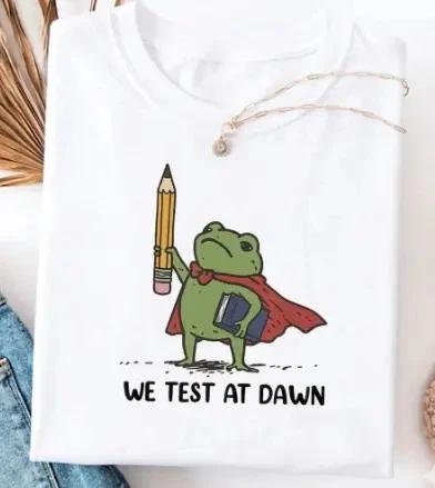 Funny Teacher Frog Shirt, Test Day Humor Tee, Exam Outfit S