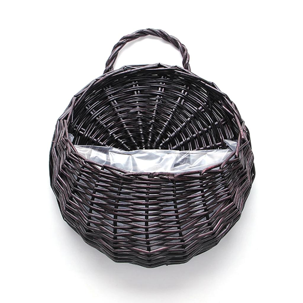 Handmade Rattan Hanging Flower Pot Balcony Dried Flower Wicker Basket Decoration