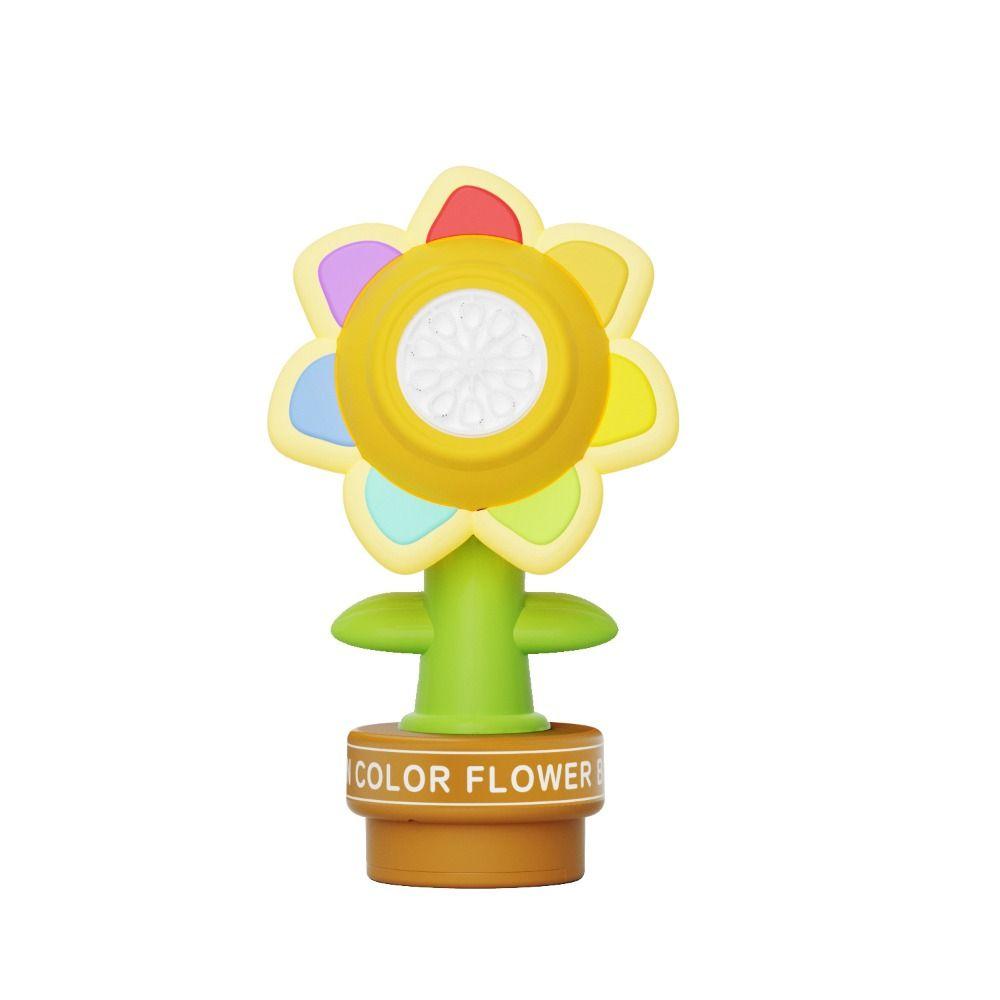 With Colorful Lighting Bubble Machine Seven Color Sunflower Swing Dance Bubble Maker Machine