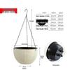 Hualongdun Large Rattan Self-Watering Hanging Planter