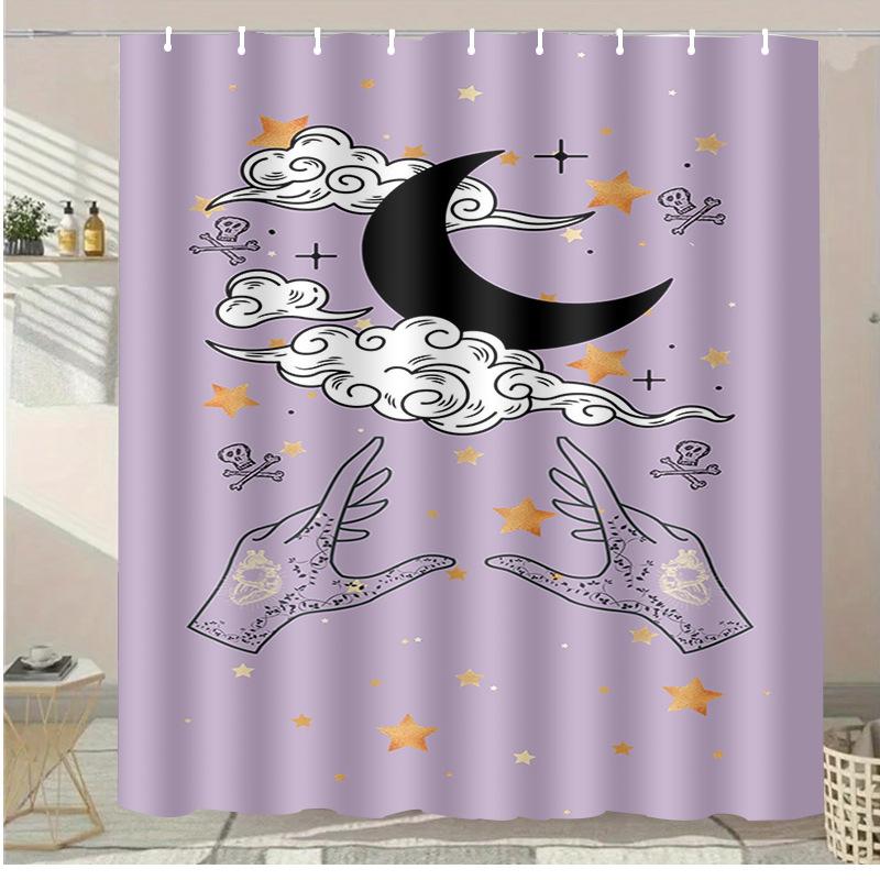 Simple Alpaca Washable Dirt-Resistant Shower Curtain Shower Head Waterproof Polyester Bath Curtain For Home Decor Accessories