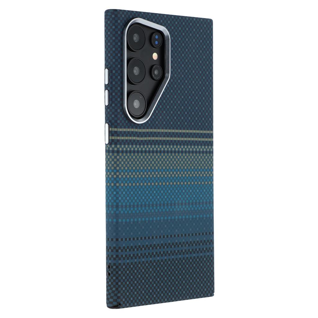 Dla Samsung Galaxy S23 Ultra Magnetyczne Etui Tekstura Włókna Węglowego Wodoodporne PC Pokrowiec na Telefon