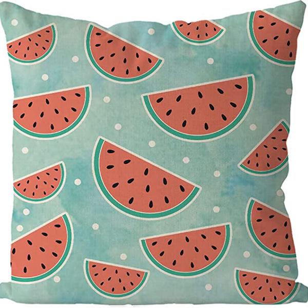 Nowa Nordycka Poszewka na Poduszkę z Lnu - Letni Nadruk Owocowy Poszewka na Poduszkę na Sofę